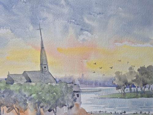 English town watercolour - english,