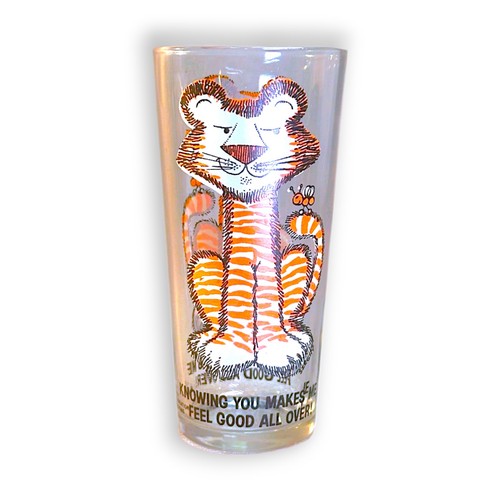 Vtg cartoon tiger glass - cartoon,