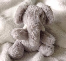 Tesco F&F Cute Soft Plush Grey Elephant Baby Boys Comforter Toy ~ Discontinued