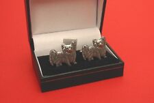 Papillon Fashion Pewter Cufflinks Boxed Cute Toy Dog Dad Mum Christmas Wedding