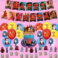 Descendants:The Rise of Red Birthday Party Decoration Balloon Banner Cake Topper
