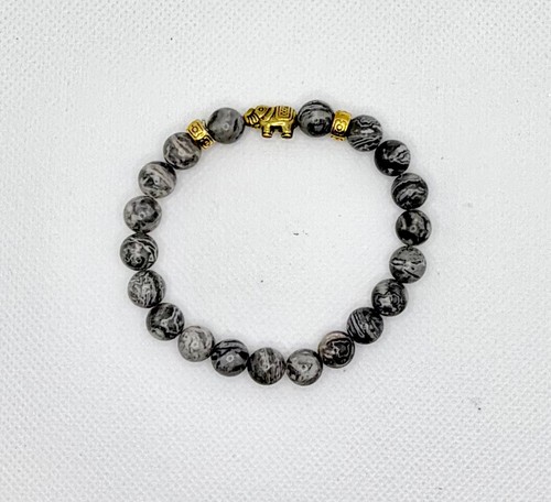 Grey natural stone beaded - natural,