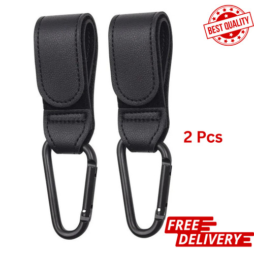 Leather buggy clips pram - 2x,