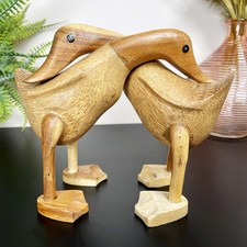 Hugging Ducks Ornament Wood