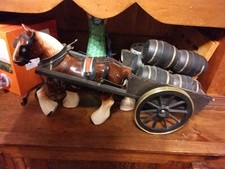 Shire Horse An Barrel Cart