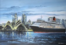 CSILLA ORBAN, 'QUEEN VICTORIA, SYDNEY HARBOUR', LARGE ORIGINAL PAINTING, SIGNED
