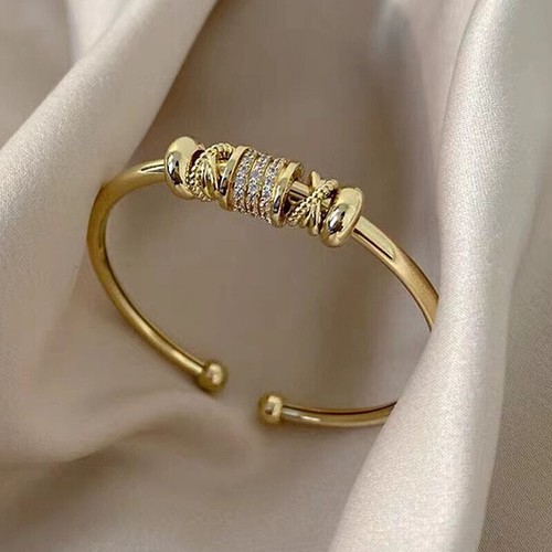 Bracelet gold plated open cuff - plated,