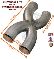 UNIVERSAL STAINLESS STEEL EXHAUST X PIPE PIECE ADAPTER 2.75'' XP275-DAC1