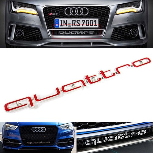 Red quattro grill - red, badge