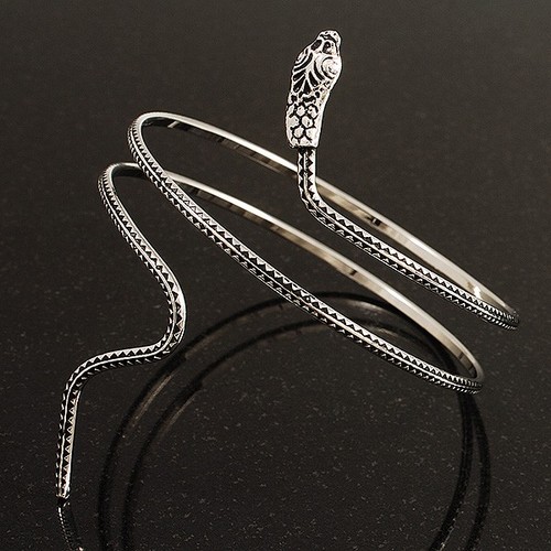 Antique silver snake armlet - antique,