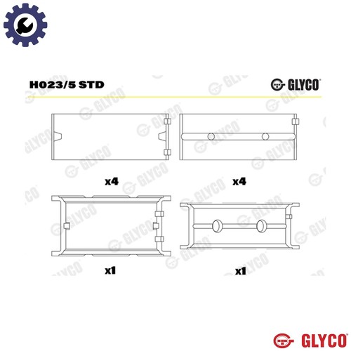 Crankshaft bearing h023 std - bearing, h023/5