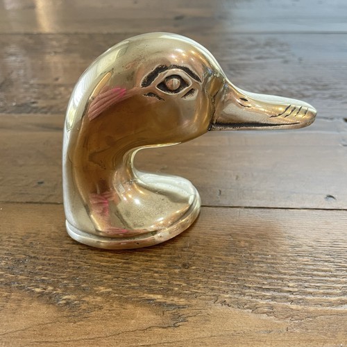 Vintage solid brass duck head - duck,
