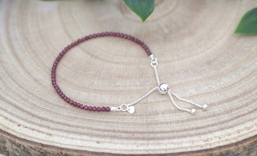 Garnet beads 925 silver - 925,
