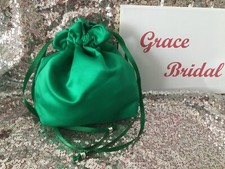 EMERALD GREEN SATIN DOLLY BAG
