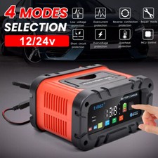 Digital Smart Car Battery Charger,12V 24V Lithium,Lifepo4,Lead-Acid AGM Tool UK