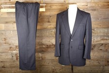 THE LABEL suit 40L 32W 31.5L dark grey self striped wool