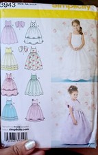 Girls Simplicity Sewing Pattern UNCUT size 3-6 Girls Dresses Flower GIRL 