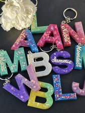 Handmade Resin Letter Keyring