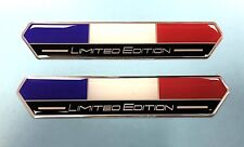 2 x France Flag Limited Edition 100mm Stickers/Decals - HIGH GLOSS DOMED GEL