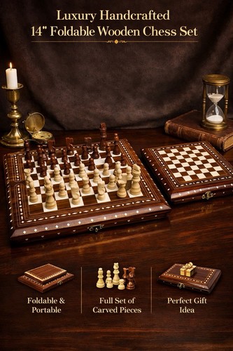 Premium handmade wooden chess - premium,