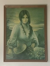 Very Rare Hard To Find J H Lynch Print On Board Entitled WANDA Vintage 1960s MCM