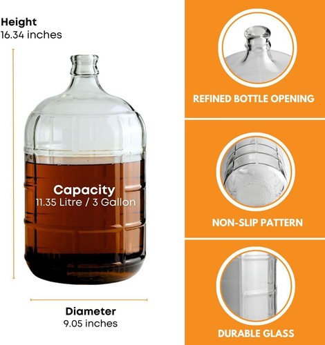 Gallon glass carboy clear - glass, |