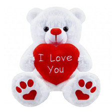 I Love You Teddy Bear Holding Heart Pillow “I Love You” Valentines Gift 20CM