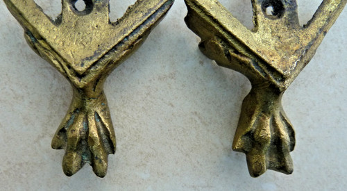 Clock feet antique brass - brass, 18mm