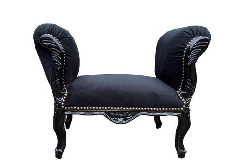Bench french louis - xvi, black