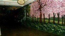 Garden Flower wall, hand-painted backdrops for hire or sale