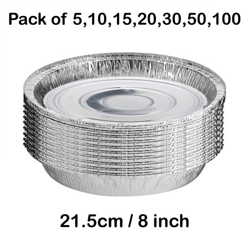 Round aluminium foil tray pie - aluminium,