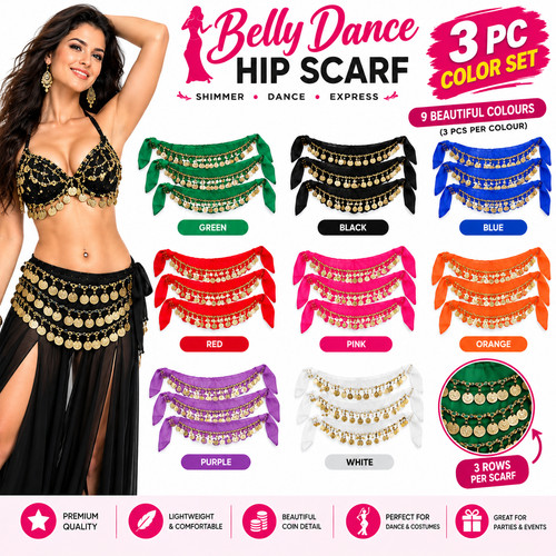 3rows belly dance wrap - dance, belt