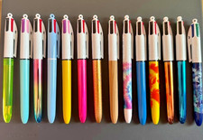 14 x BIC 4 Colours Ballpoint Pens - Original Fluo Grip Pro Shine Fine