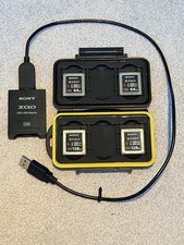 Nikon Sony XQD USB Adapter Card Reader with 2 128gb and 2 64gb XQD Memory Cards