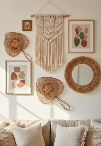 Vintage set large woven - set,