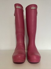 Ladies Hunter Wellies Wellington Boots Uk Size 7 EU 40 Pink Pull On.
