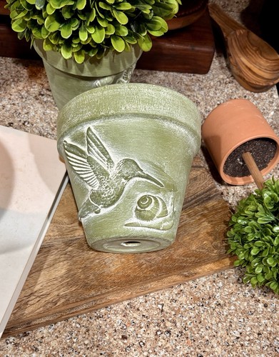 Handcrafted clay planter - clay,
