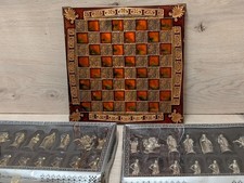 Marinakis Bros Greek Metal Chess Set Mythology Theme  Hellenic Handicraft Board