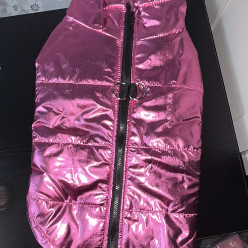 Dog coat jacket pink - pink, metallic