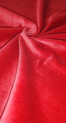 Red velvet cotton remnant - remnant,