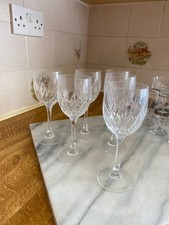 Set of 6 Edinburgh Crystal Lochalsh small wine Glasses 6.75 inch
