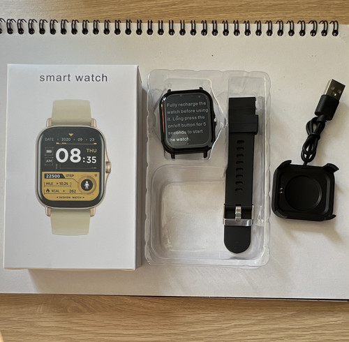 Smart watch 45mm - black, plastic