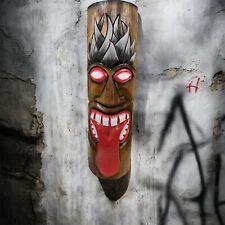 ChiselCraft Large 50cm Tiki Mask Tribal Art Wall hanging Plaq Maori Style Tongue