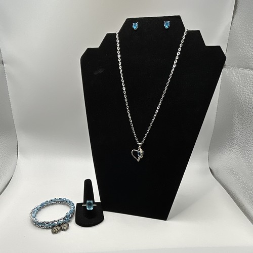 Silver tone blue topaz - silver,