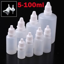 5-100ML Plastic Squeezable Dropper Bottles Eye Liquid Dropper Refillable Bottles