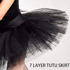 DANCEYOU Platter Tutu 7-Layered Swan Costume Pancake Ballet Skirt for Girl Women