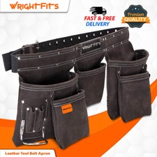 WrightFits Tool Pouch Heavy Duty Multi Pocket Work Tool Belt Apron & Hammer Loop