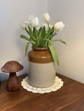 Old mill stoneware vase jar - old,