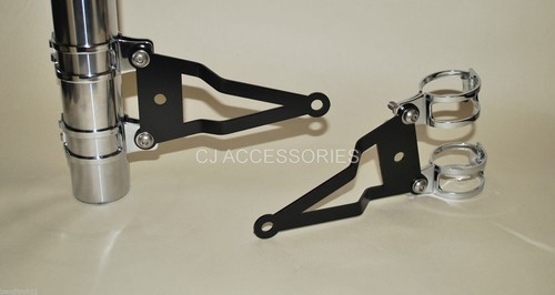 Black motorcycle fork - black, mounted