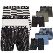 6 & 3 Pack Mens Crosshatch Gridline Boxers Designer Underwear Multi Pack Set